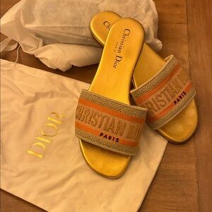 Dior Dway Slide- Gold and Orange Women's Slides